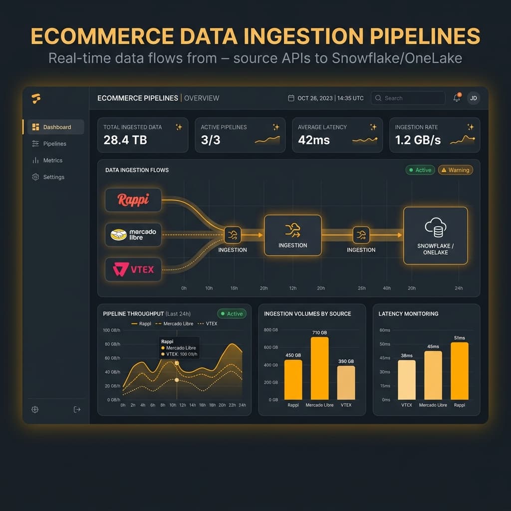 Pipelines de Sell-Out y Digital Shelf en Microsoft Fabric con PySpark y APIs de e-commerce