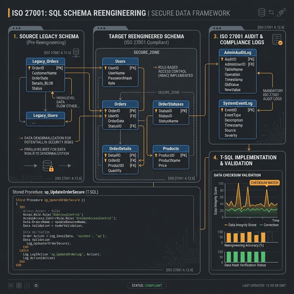 Rediseño y reingeniería SQL Server bajo estándares de seguridad ISO 27001